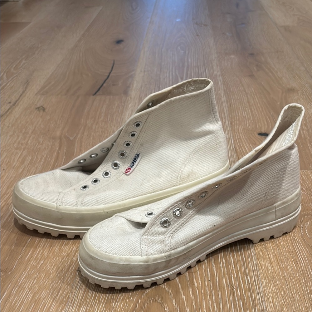 Women's Cream High-Top Sneakers